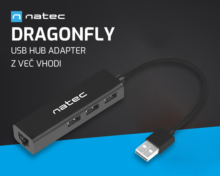 DRAGONFLY - adapter USB HUB s štirimi vhodi!