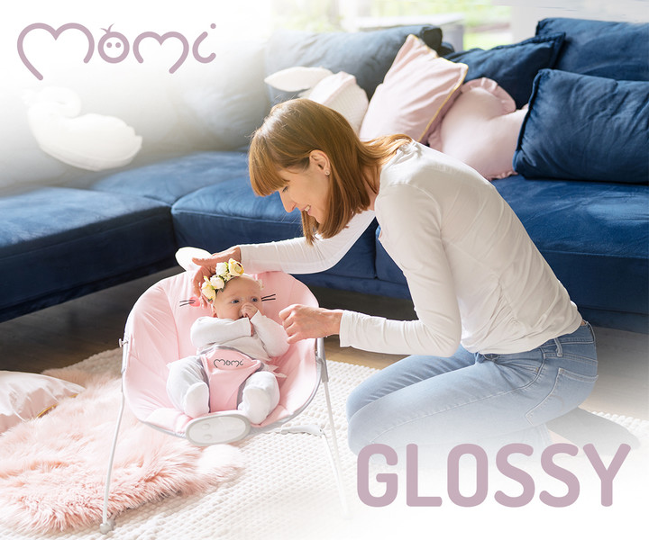 MoMi GLOSSY Bunny– otroški gugalnik / zibelka