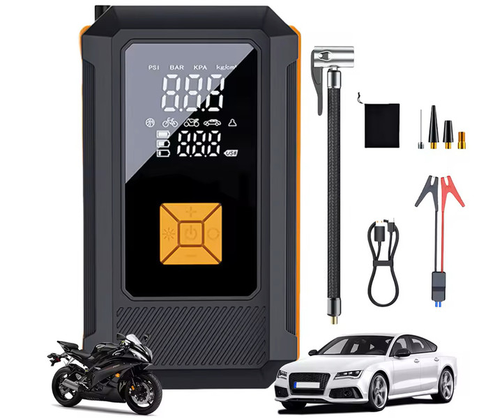 Večnamenska zagonska baterija 4v1 s kompresorjem 8000 mAh