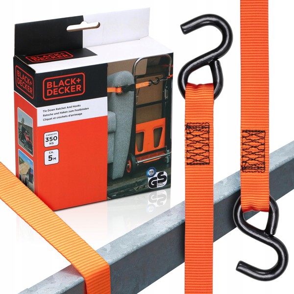 BLACK+DECKER trak z ragljo / trak za pripenjanje, 5m, do 350KG