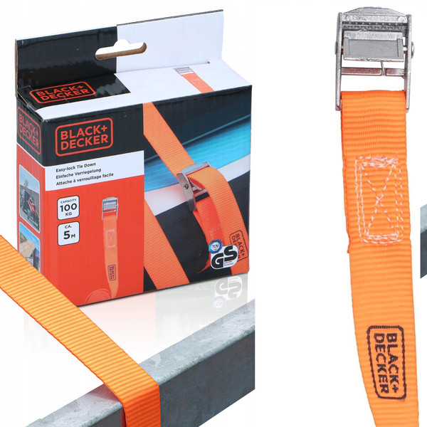 BLACKDECKER povezovalni trak s kavlji 5m, do 200kg