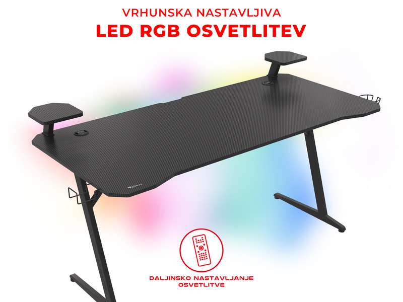 Kovinska konstrukcija in RGB osvetlitev