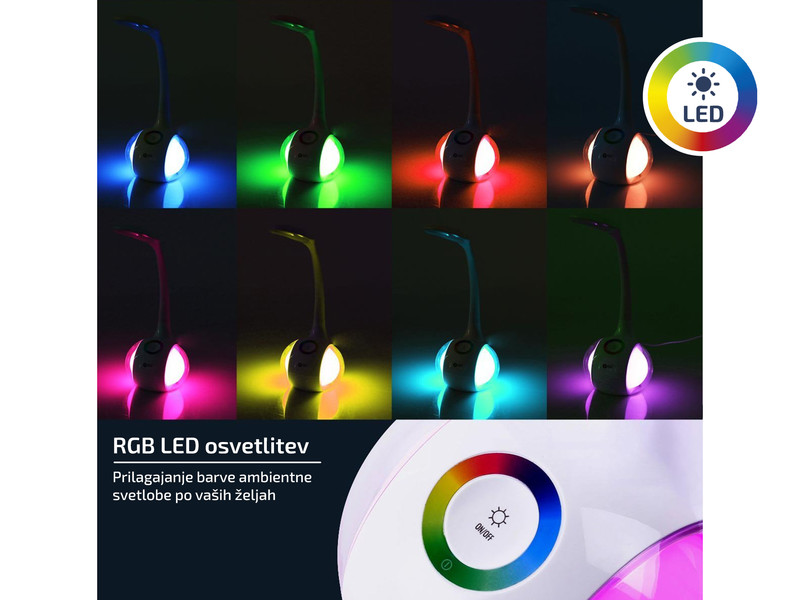 Polnilna baterija in barvna RGB osvetlitev