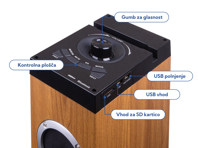 Kaj še odlikuje Samostoječi Hi-Fi zvočnik Trevi XT 10A8?