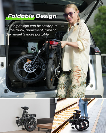 Električno zložljivo kolo ISINWHEEL U4, 16" pnevmatike, 250W motor, do 56km, do 25km/h, 36V 10.4Ah baterija, do 120kg, bel