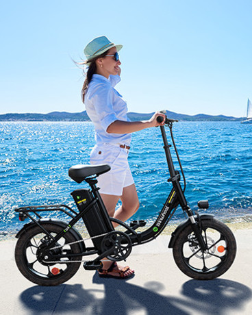 Električno zložljivo kolo ISINWHEEL U4, 16" pnevmatike, 250W motor, do 56km, do 25km/h, 36V 10.4Ah baterija, do 120kg, bel