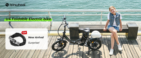 Električno zložljivo kolo ISINWHEEL U4, 16" pnevmatike, 250W motor, do 56km, do 25km/h, 36V 10.4Ah baterija, do 120kg, bel