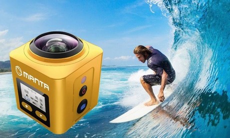 EOL - ktivna športna kamera MANTA MM9360 ACTIVE 360 Premium, 4K-UHD,WiFI,360 stopinj