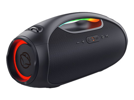 MANTA SPK320 prenosni Boombox zvočnik, Bluetooth 5.3, 120W, TWS / Multi Link, polnilna baterija, RGB LED osvetlitev, IPX6 vodoodpornost, USB / AUX, Google Assistant / Siri, črn (Eclipse Black)