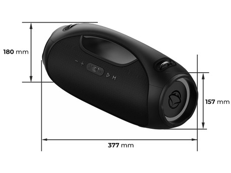 MANTA SPK320 prenosni Boombox zvočnik, Bluetooth 5.3, 120W, TWS / Multi Link, polnilna baterija, RGB LED osvetlitev, IPX6 vodoodpornost, USB / AUX, Google Assistant / Siri, črn (Eclipse Black)