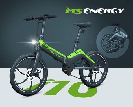 Električno kolo MS ENERGY i10, zložljivo, 20" pnevmatike, 250W motor, 6 prestav Shimano, do 50km, do 25km/h, 36V 7.8Ah baterija, črno siv