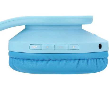 PowerLocus P2 KIDS brezžične naglavne slušalke, otroške, Bluetooth, polnilna baterija, do 15 ur, LED osvetlitev, zložljive, USB Type-C, AUX, +torbica, modre