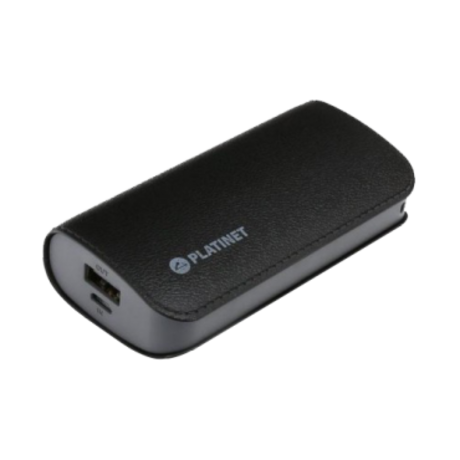 EOL - Power Bank PLATINET 5.200mAh, Usnje/Leather, črne barve, hitro polnjenje