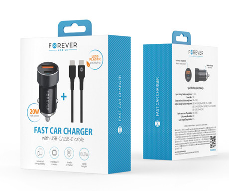 FOREVER CC-06 avto polnilec, 60W, črn