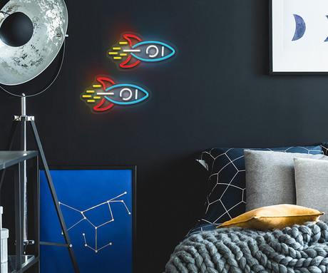 FOREVER Rocket NEON LED luč, dekorativna, LED tehnologija, prilagodljiva svetlost, napajanje na USB, stikalo za vklop / izklop, 200cm kabel, modra, bela, rumena, rdeča