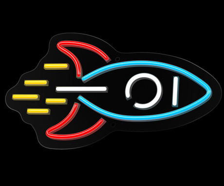 FOREVER Rocket NEON LED luč, dekorativna, LED tehnologija, prilagodljiva svetlost, napajanje na USB, stikalo za vklop / izklop, 200cm kabel, modra, bela, rumena, rdeča