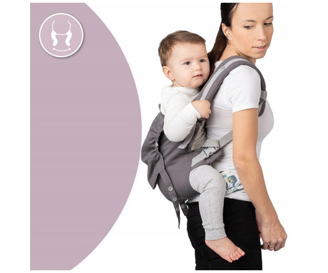 MoMi COLLET 2v1 otroška nosilka / kenguru, ergonomska, nošenje spredaj ali zadaj, kapuca, podpora za glavo, 6 nastavitvenih točk, hipoalergen material, žep, 48x47x38 cm, raznobarvna