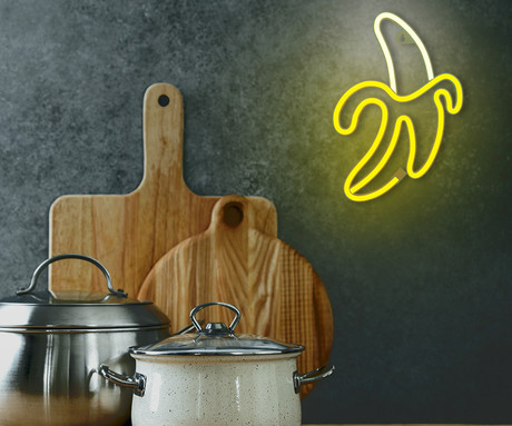 FOREVER Banana NEON LED luč, dekorativna, LED tehnologija, napajanje na USB ali 3x AA baterije, stikalo za vklop / izklop, 200cm kabel, rumena