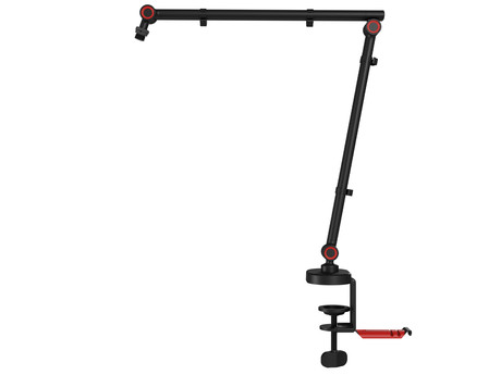 GENESIS THULIUM 500 stojalo / roka za mikrofon, univerzalna oblika, priloženi adapterji, 3-točkovna nastavitev, držalo za slušalke, držala za kable, trpežna izdelava, kovina, črno-rdeče
