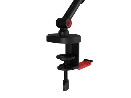 GENESIS THULIUM 500 stojalo / roka za mikrofon, univerzalna oblika, priloženi adapterji, 3-točkovna nastavitev, držalo za slušalke, držala za kable, trpežna izdelava, kovina, črno-rdeče