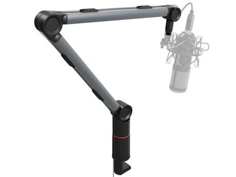 GENESIS THULIUM 700 stojalo / roka za mikrofon, univerzalna oblika, priloženi adapterji, 3-točkovna nastavitev, držala za kable, trpežna izdelava, kovina, črno-sivo