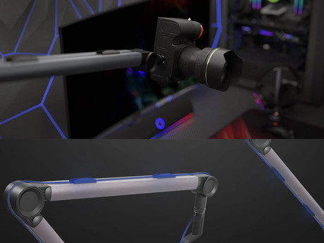 GENESIS THULIUM 700 stojalo / roka za mikrofon, univerzalna oblika, priloženi adapterji, 3-točkovna nastavitev, držala za kable, trpežna izdelava, kovina, črno-sivo