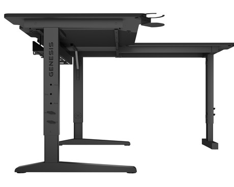 GENESIS HOLM MODULAR 160 CORNER pisarniška / gaming miza, modularna, robustna konstrukcija, nastavljiva višina, RGB LED osvetlitev, napeljava kablov, 2x držalo, 160x155x75cm, črna GENESIS HOLM MODULAR 160 CORNER pisarniška / gaming miza, modularna, robustna konstrukcija, nastavljiva višina, RGB LED osvetlitev, napeljava kablov, 2x držalo, 160x155x75cm, črna