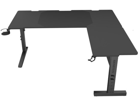 GENESIS HOLM MODULAR 160 CORNER pisarniška / gaming miza, modularna, robustna konstrukcija, nastavljiva višina, RGB LED osvetlitev, napeljava kablov, 2x držalo, 160x155x75cm, črna GENESIS HOLM MODULAR 160 CORNER pisarniška / gaming miza, modularna, robustna konstrukcija, nastavljiva višina, RGB LED osvetlitev, napeljava kablov, 2x držalo, 160x155x75cm, črna