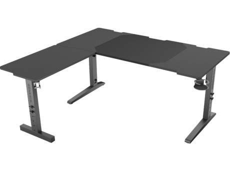 GENESIS HOLM MODULAR 160 CORNER pisarniška / gaming miza, modularna, robustna konstrukcija, nastavljiva višina, RGB LED osvetlitev, napeljava kablov, 2x držalo, 160x155x75cm, črna GENESIS HOLM MODULAR 160 CORNER pisarniška / gaming miza, modularna, robustna konstrukcija, nastavljiva višina, RGB LED osvetlitev, napeljava kablov, 2x držalo, 160x155x75cm, črna