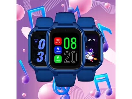 MANTA STELIO JUNIOR 4G otroška pametna ura, 4G LTE, 1.75" zaslon, SIM, GPS+WiFi, hitra in varna komunikacija, trpežen zaslon, SOS, 700 mAh, IP67, modra (Navy Blue)