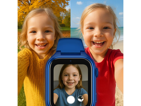MANTA STELIO JUNIOR 4G otroška pametna ura, 4G LTE, 1.75" zaslon, SIM, GPS+WiFi, hitra in varna komunikacija, trpežen zaslon, SOS, 700 mAh, IP67, modra (Navy Blue)