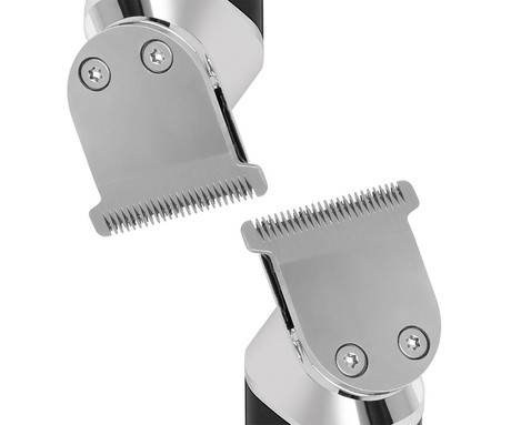 MANTA TRIMO PRO HT-01BK brezžični strižnik, za obraz / glavo / lase / telo, 10 nastavkov, natančna rezila, polnilna baterija, LED zaslon, IPX7 vodoodpornost, USB Type-C, črno-srebrn (Graphite Black)
