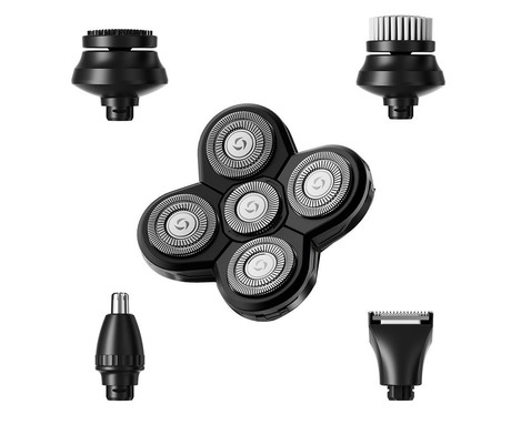 MANTA SHAVIO HS-01BK brezžični strižnik, za obraz / glavo / telo, 8 nastavkov, natančna rezila, polnilna baterija, LED zaslon, IPX7 vodoodpornost, USB Type-C, črno-srebrn (Graphite Black)
