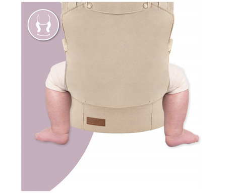 MoMi COLLET 2v1 otroška nosilka / kenguru, ergonomska, nošenje spredaj ali zadaj, kapuca, podpora za glavo, 6 nastavitvenih točk, hipoalergen material, žep, 48x47x38 cm, bež