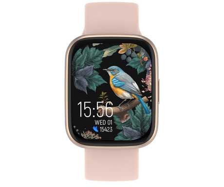 FOREVER ForeVigo 4 SW-330 pametna ura, 1.95" AMOLED, BT 5.4, Android + iOS, klicanje, baterija, aplikacija, spremljanje zdravja, analiza spanca, 100+ športov, 2 paščka, IP68, roza zlata (Rose Gold)