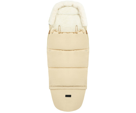 MoMi SARDI 2v1 spalna vreča, izolacijska, vodoodporna, zaščitna, univerzalna oblika, snemljivo krzno, zadrga, luknje za pas, torba, bež