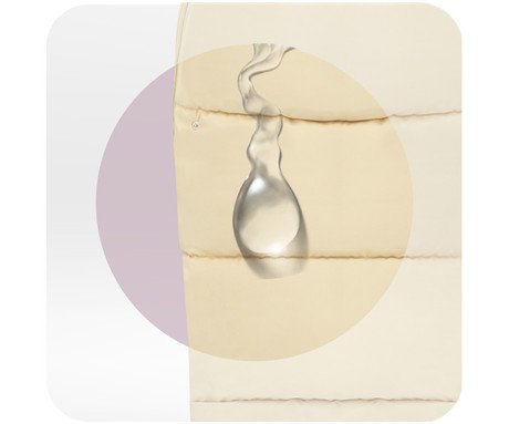 MoMi SARDI 2v1 spalna vreča, izolacijska, vodoodporna, zaščitna, univerzalna oblika, snemljivo krzno, zadrga, luknje za pas, torba, bež