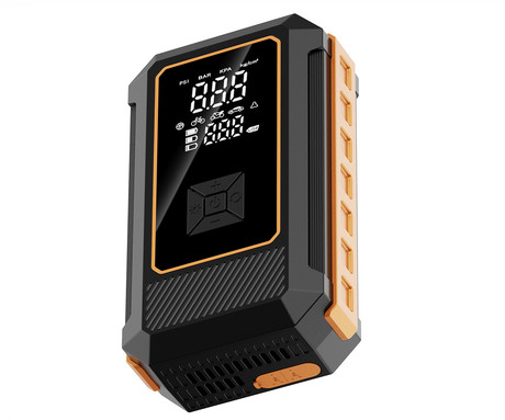 PLATINET PMPBTP 4V1 powerbank polnilna baterija, zagonska baterija / jump starter, brezžična zračna tlačilka / kompresor, LED luč, 8000mAh, 800A, 140PSI/9.65bar, 25L/min, LCD zaslon, USB Type-C, črna