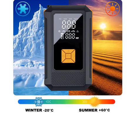 PLATINET PMPBTP 4V1 powerbank polnilna baterija, zagonska baterija / jump starter, brezžična zračna tlačilka / kompresor, LED luč, 8000mAh, 800A, 140PSI/9.65bar, 25L/min, LCD zaslon, USB Type-C, črna