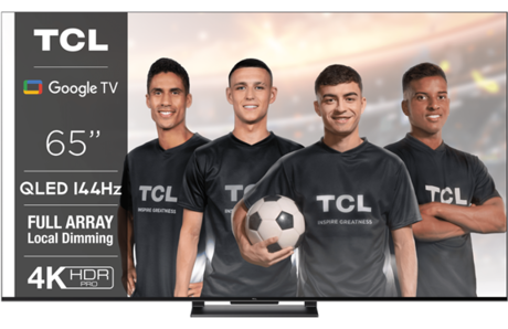 QLED TV TCL 65C745, 165cm (65"), 4K-UHD, Google TV, 144Hz, HDR PRO 1000, Dolby Atmos, Game master 240Hz, FALD