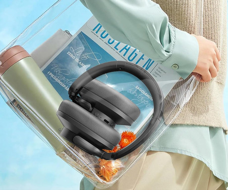 Blackview FITBUDS H1 brezžične naglavne slušalke, Bluetooth 5.4, 3D Stereo, Hybrid ANC & ENC, klicanje, mikrofon, polnilna baterija, do 65 ur, zložljive, USB Type-C, črne (Nimbus Black)