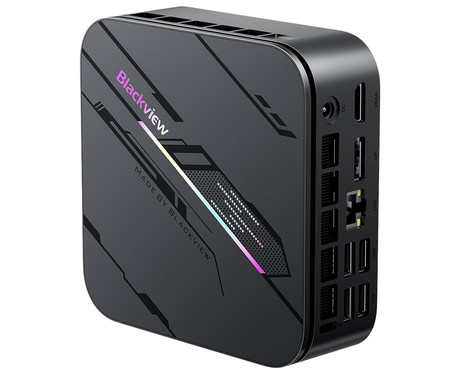 Blackview MP100 PRO namizni mini računalnik, Windows 11 PRO, Intel Alder Lake i5, 16GB RAM, 1TB SSD, WIFI 6, Bluetooth 5.2, Ethernet, 6x USB 3.2, 1x HDMI, 1x DP, 1x USB Type-C, črn