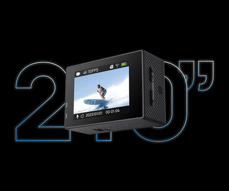 SJCAM SJ4000 WIFI akcijska športna kamera, 4K Ultra HD, 2" zaslon, digitalna stabilizacija, polnilna baterija, 170° snemalni kot, WIFI, vodoodpornost, aplikacija, +dodatki, črna