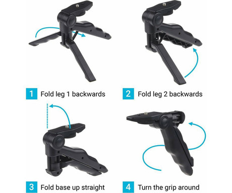 SJCAM stojalo tripod za akcijske športne kamere, črno