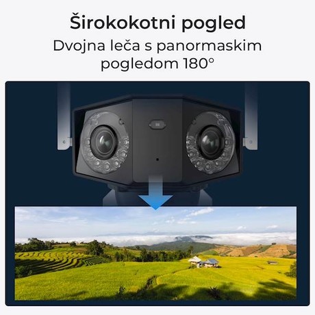 Reolink DUO G750 IP kamera, baterijska, 180°, 8MP Ultra HD, dvosmerna komunikacija, barvno nočno snemanje, bela