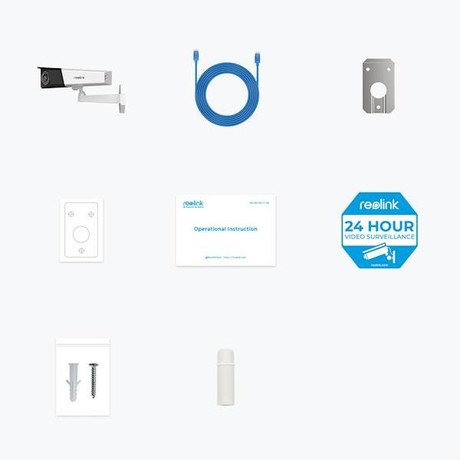 Reolink DUO P730 IP kamera, PoE, 180°, 2 objektiva, 8MP Ultra HD, dvosmerna komunikacija, barvno nočno snemanje, bela