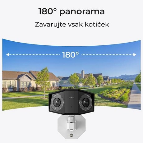 Reolink DUO P730 IP kamera, PoE, 180°, 2 objektiva, 8MP Ultra HD, dvosmerna komunikacija, barvno nočno snemanje, bela