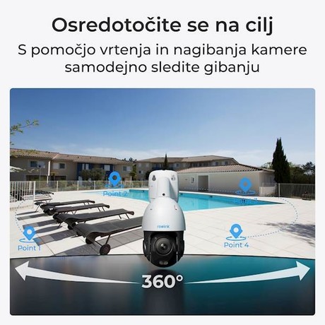 Reolink TRACKMIX P840 IP kamera, žična, PoE, 360° vrtenje, 90° nagibanje, 8MP Ultra HD   dvosmerna komunikacija, barvno nočno snemanje, bela