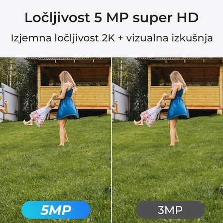 Reolink W320 IP kamera, 5MP Super HD, dvopasovni WiFi, nočno snemanje, IR LED diode, vodoodporna, aplikacija, mikrofon, 80° kot snemanja, črna