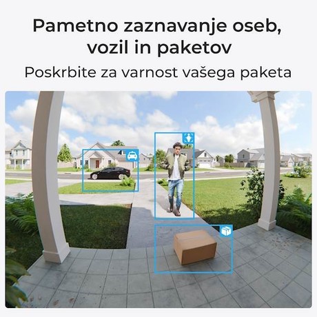 Reolink DOORBELL D340B pametni video zvonec + notranji zvonec, izjemna kvaliteta slike, zaznavanje oseb in paketov, hitra obvestila, Wi-Fi, bel